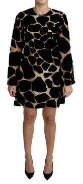 Dolce & Gabbana Black Giraffe Print Shift Mini Dress -   -  Dolce & Gabbana.